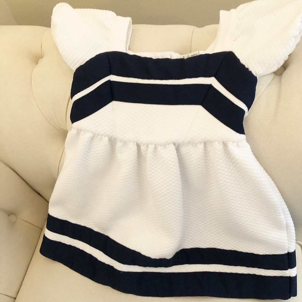 White and dark navy Janie and Jack dress